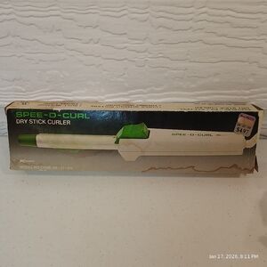 1970's Vtg Spee-d-Curl Dry Stick Curling Iron Barrel NEW Kmart MODEL NO.06-27-00